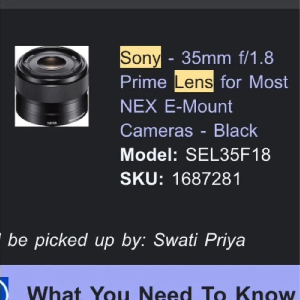 Unused Sony E-Mount 35mm f/1.8 Lens - Black / Not on sale